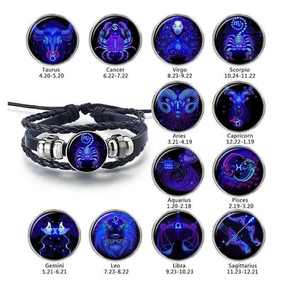 Guardian Zodiac Bracelet Black Leather